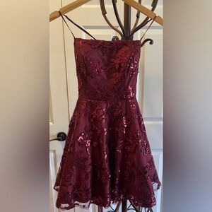 B. Darlin - Dark Red with Sequence- Juniors Size 1/2